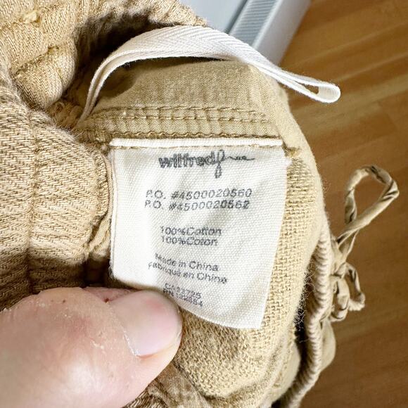 Aritzia Wilfred Free Tan Brown Cotton Jogger Pants sz M - Picture 6 of 9